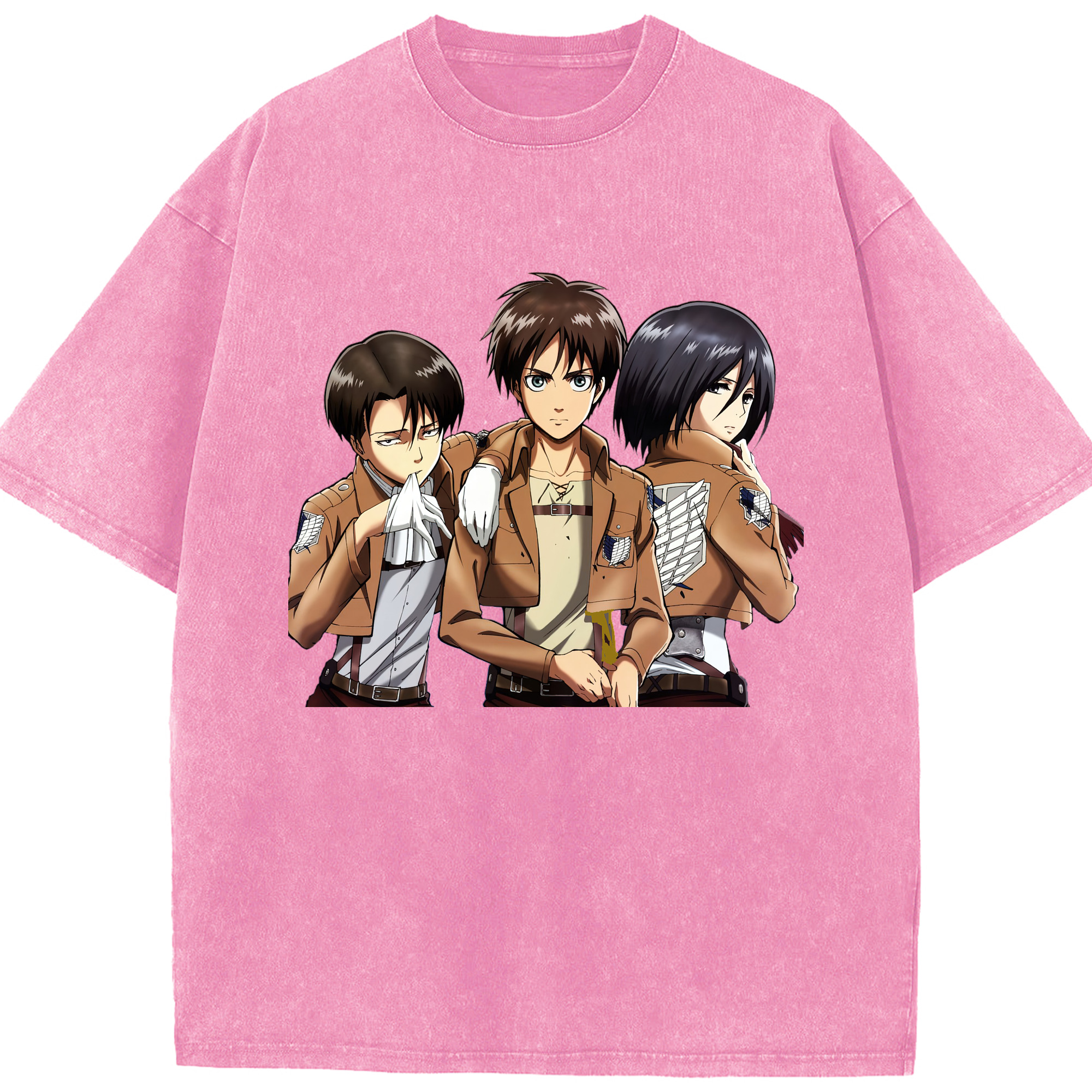 （画像用） 進撃の巨人 エレン･イェーガー Attack on Titan Eren Jäger 綿100% ヴィンテージ風 半袖Tシャツ（フロントプリント）